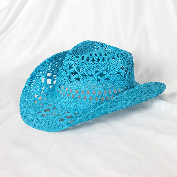 chapeau de paille bleu