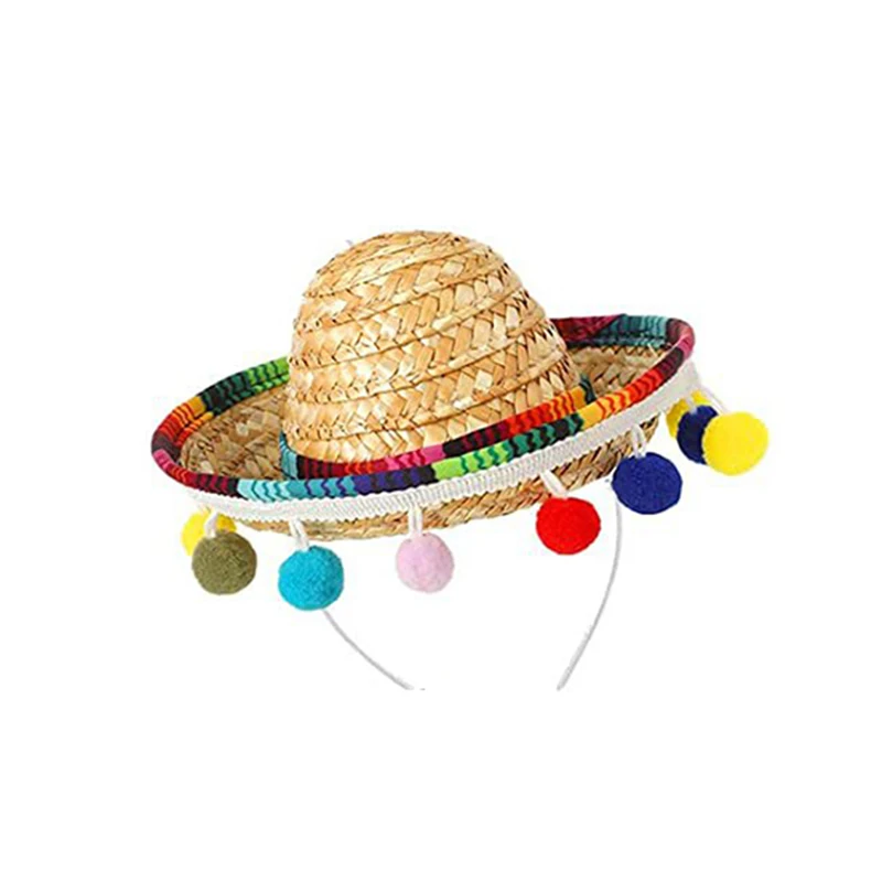 large chapeau paille avec pompons